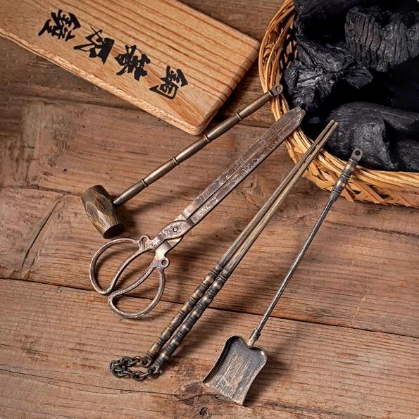 炭炉工具手工铜炭夹子炭铲碳灰铜铲子铜火钳铜锤子铜勺子铜筷子