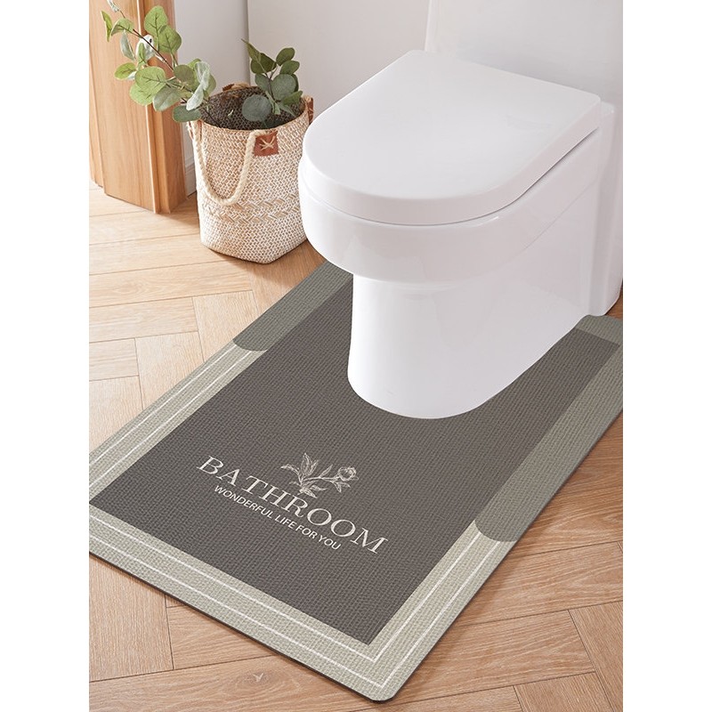 卫生间马桶边缘地垫U型防水脚踏底部垫硅藻泥吸水脚垫子防滑地毯