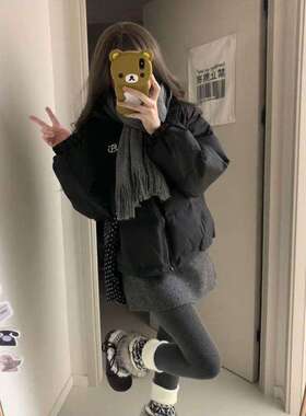 多巴胺立领通勤简约刺绣棉衣女冬季新款设计感百搭保暖外套面包服