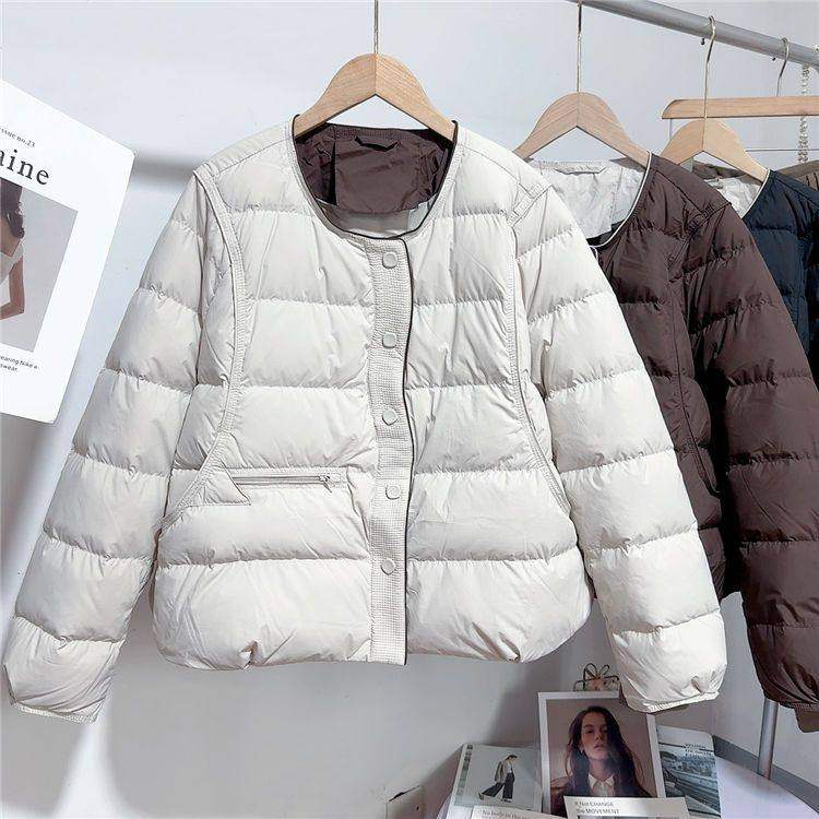 艺范轻薄圆领短款棉服女2025年秋冬季时尚宽松单排扣保暖外套,女装/女士精品,棉衣/棉服,淘宝优惠券,粉丝福利购,淘宝优惠卷