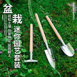 园艺小号不锈钢花园铲子种花耙子多肉小铲子 小巧匠迷你工具套装