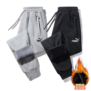奥特莱斯2025秋冬季纯棉运动裤男加绒加厚束脚裤休闲裤卫裤女长裤