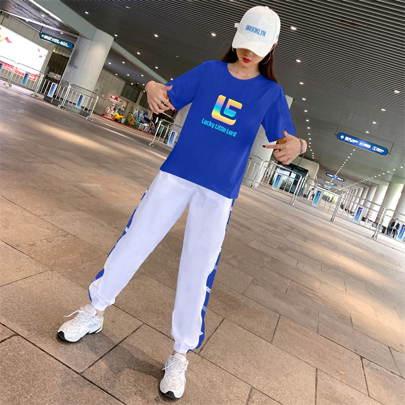夏天休闲运动衣服装套装女士2025新款跑步初中生夏季.晨跑服时尚