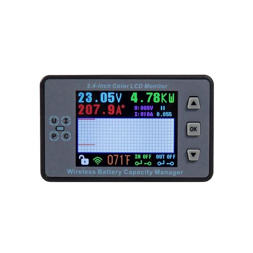 VAC8810F 2.4寸彩屏电压电流温度容量表无线电池房车电动车库仑计