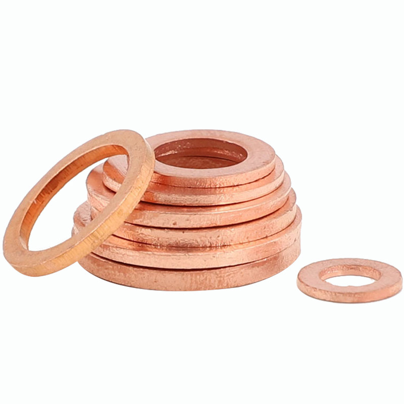 紫铜平垫片 密封铜平垫圈1-1.5-2mm厚平垫内径M5-M6-M8-M10-M48