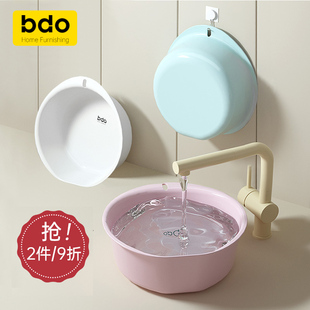 BDO脸盆挂钩免打孔卫生间挂盆神器浴室壁挂放洗澡盆加厚塑料盆子