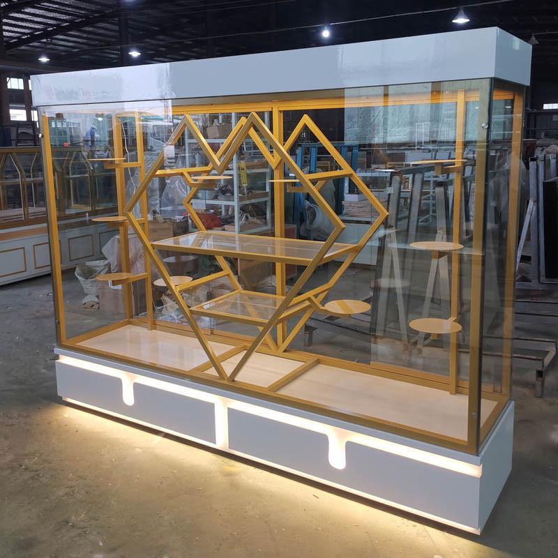 现货白色面包柜生日蛋糕模型柜样品柜专业金色陈列柜铁艺实木直销