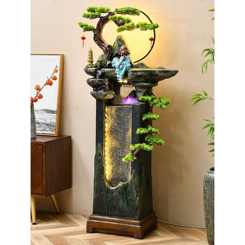 假山流水喷泉摆件客厅办公室电视柜循环水景观新中式禅意落地装饰