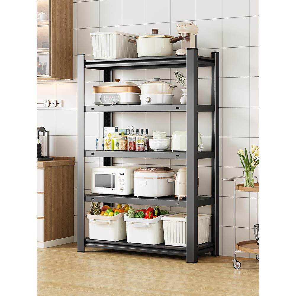 厨房多功能置物架多层落地微波炉碳钢收纳架咖啡机一体靠墙储物架