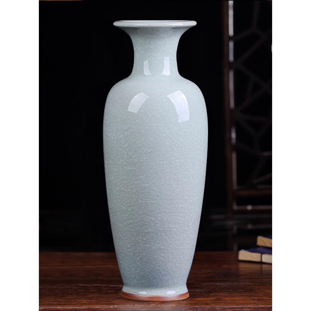 景德镇陶瓷器花瓶摆件钧瓷仿古开片插花器现代中式家居客厅装饰品
