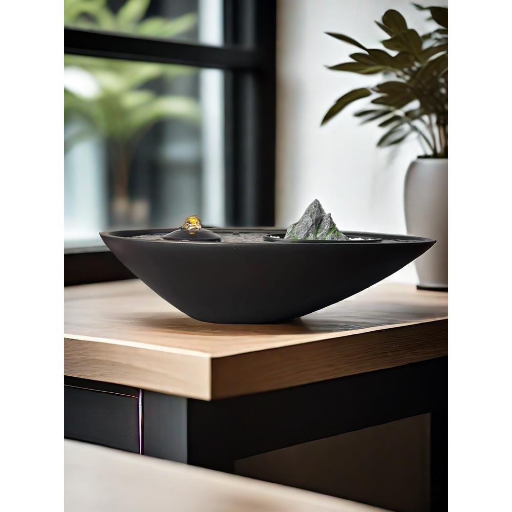 现代创意喷泉家居玄关门店会所前台办公桌面开业乔迁招财流水摆件