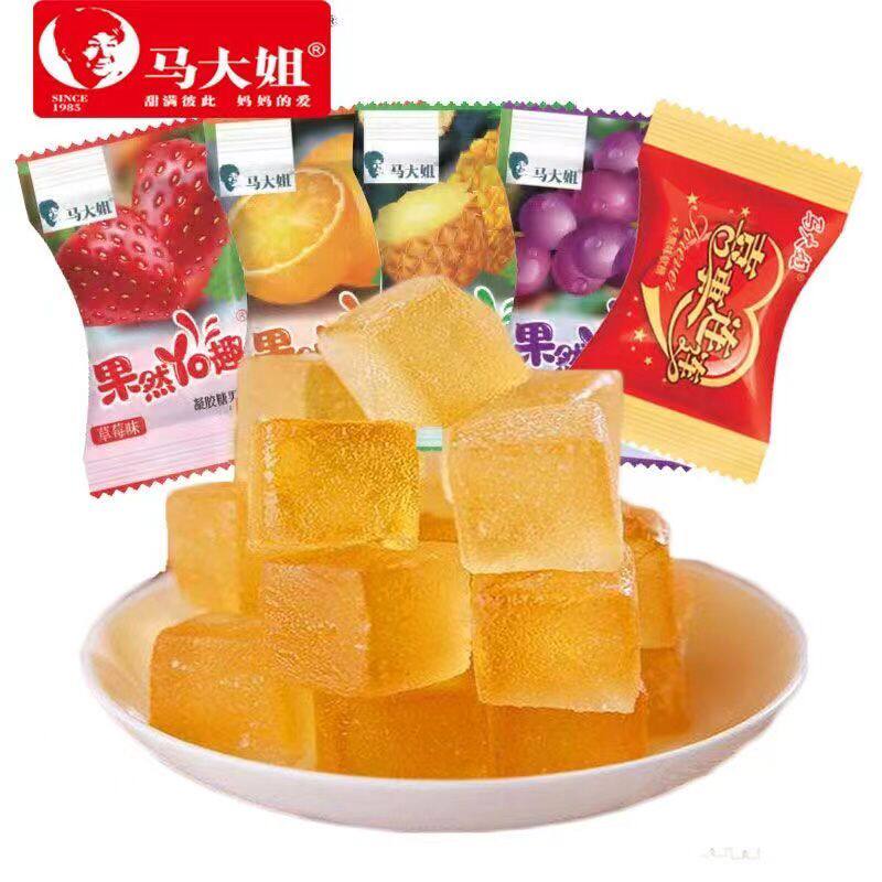马大姐果然有趣喜事连连软糖500g休闲零食结婚喜糖水果味糖果年货