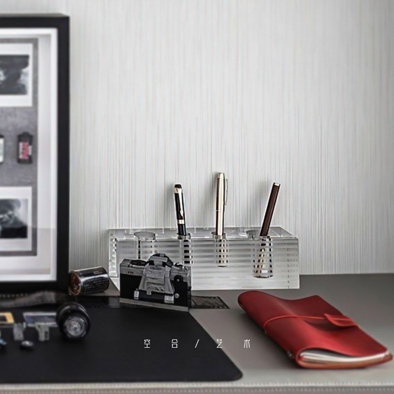空合现代简约水晶透明笔筒摆件 样板间售楼处办公室艺术软装饰品,家居饰品,装饰摆件,淘宝优惠券,粉丝福利购,淘宝优惠卷