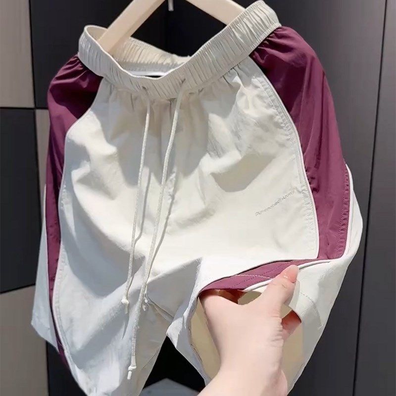 男款夏款短裤撞色拼接设计感潮流时尚五分裤男韩版宽松潮牌沙滩裤,男装,短裤,淘宝优惠券,粉丝福利购,淘宝优惠卷