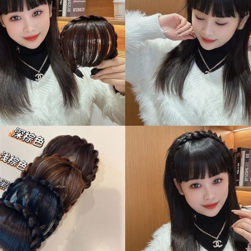 刘海假发发箍一体式假发麻花发箍