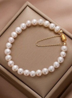 天然淡水珍珠手链手环饰品女生小众设计夏天新款网红时尚手串