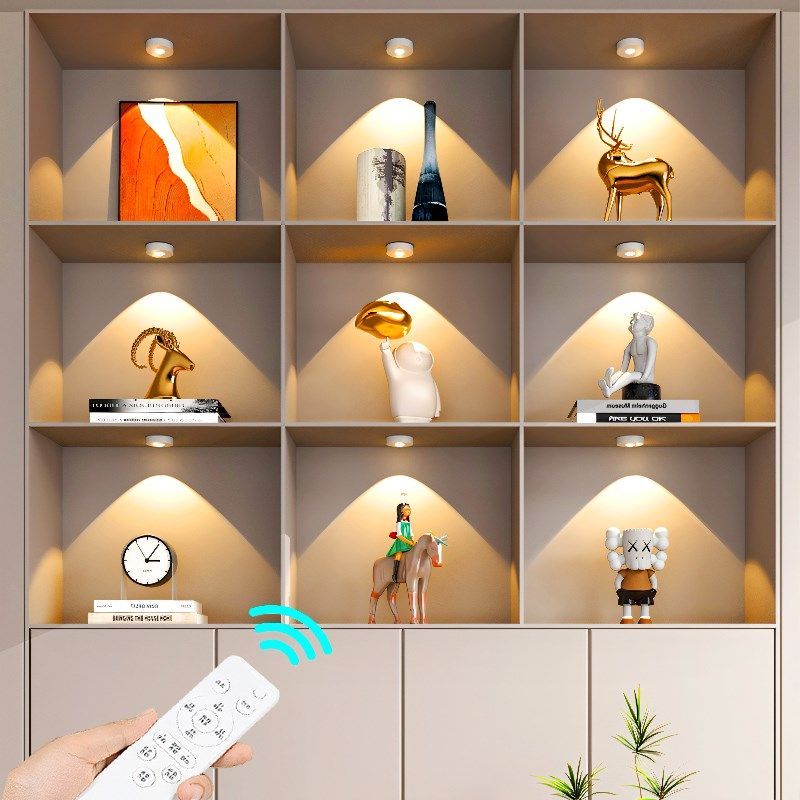 遥控led充电射灯免插电小山丘灯磁吸自粘感应无线酒柜展示柜灯带,家装灯饰光源,橱柜灯,淘宝优惠券,粉丝福利购,淘宝优惠卷