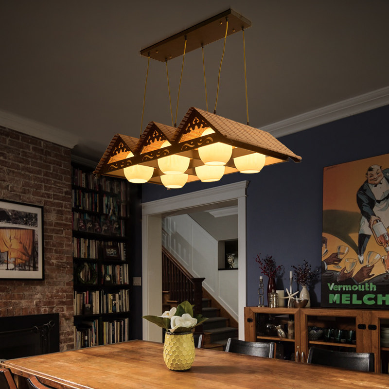 竹艺复古火锅店吊灯中式餐厅茶室饭店卡座中国风创意工业风竹编灯,家装灯饰光源,客厅吊灯,淘宝优惠券,粉丝福利购,淘宝优惠卷