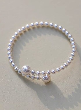 珍珠手镯女 高级感小众设计轻奢爆款时尚手饰 气质百搭手串纯手工