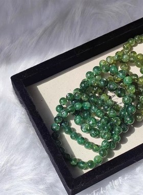 天然绿祖母晶手串莫奈油画青龙鳞云母质玉手链 时尚百搭 厂家