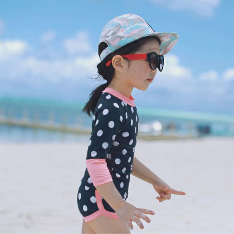 儿童泳衣女童分体长袖泳裤s2-8岁小孩防晒泳装幼儿女孩 宝宝游泳