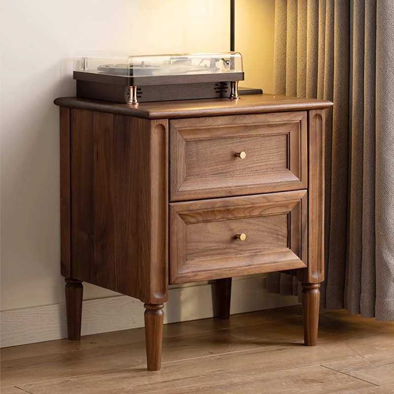 北欧复古黑胡桃木床头柜全实木简约现代床边柜收纳柜储物柜抽屉,基础建材,脚轮/万向轮,淘宝优惠券,粉丝福利购,淘宝优惠卷