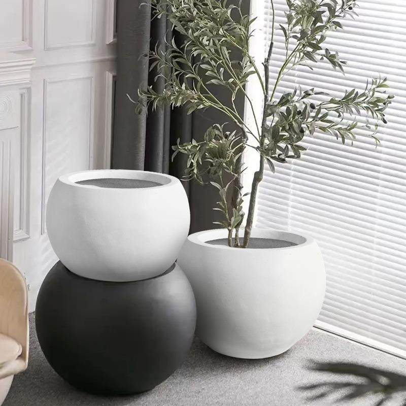 球形圆口镁泥花盆欧式轻奢简约风大号落地盆栽适合黑金刚鸭脚木,鲜花速递/花卉仿真/绿植园艺,其它园艺用品,淘宝优惠券,粉丝福利购,淘宝优惠卷