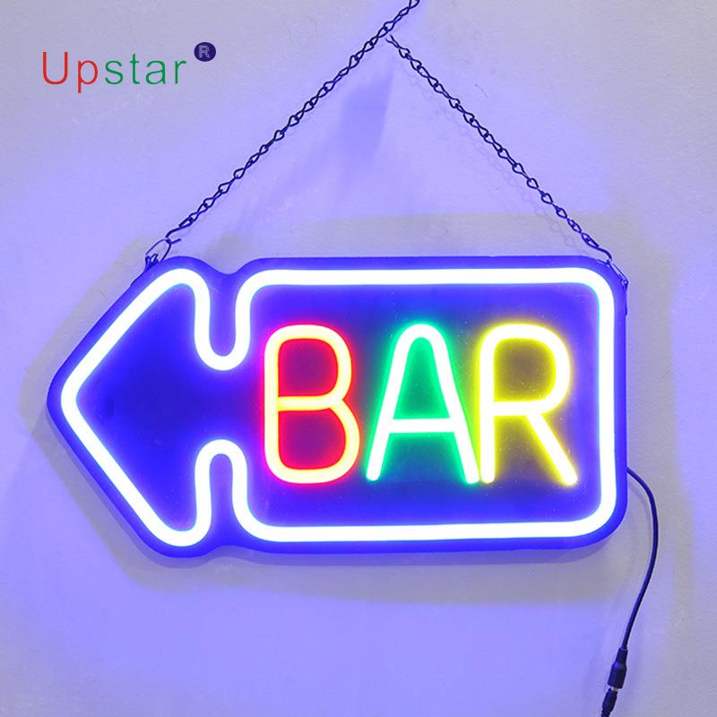 跨境柔性霓虹灯酒吧发光牌悬挂式bar led neo sign霓虹灯