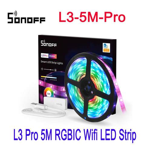 SONOFF L3-Pro 5M RGBIC智能幻彩律动灯带IP54易微联APP氛围灯带