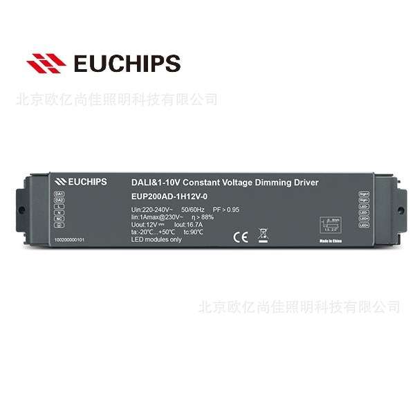 EUCHIPS欧切斯1-10V&DALI 200W 12V恒压调光电源EUP200AD-1H12V-0
