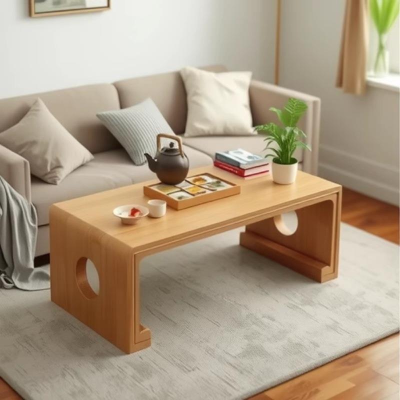 飘窗桌子实木简约高颜值小榻榻米茶桌炕桌茶几三件套矮桌书桌窗台