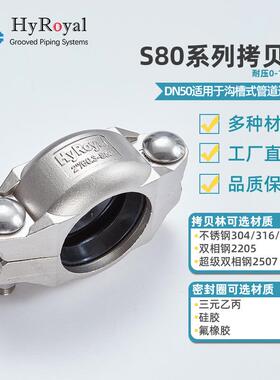 鸿锐304不锈钢DN50拷贝林卡箍 1200psi海水淡化设备高压卡箍现货