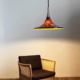 THE MAZAY中古落霞吊灯升降复古彩绘客厅岛台书房主灯设计伸缩灯