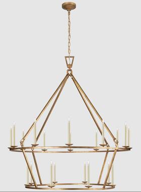 美式吊灯球形客厅灯水晶吊灯美式乡村北欧灯卧室玄关灯全铜VC灯具