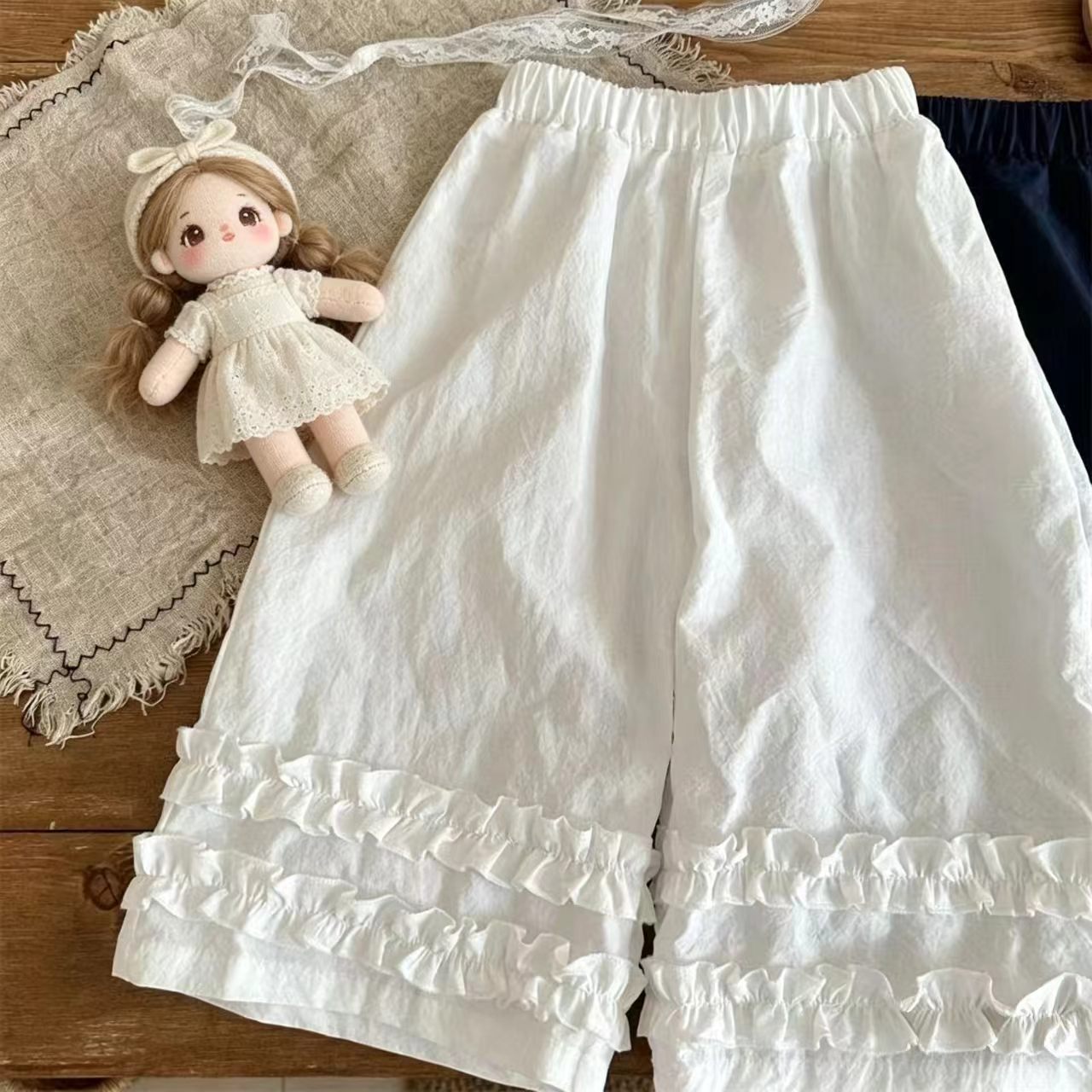 女童裤子夏季新品宽松直筒裤纯棉