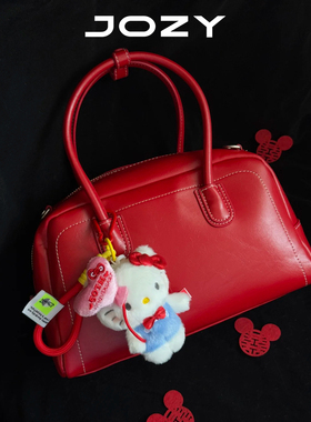 JOZY原创波士顿包大容量红色婚庆包百搭妈妈通勤手提单肩斜挎包包