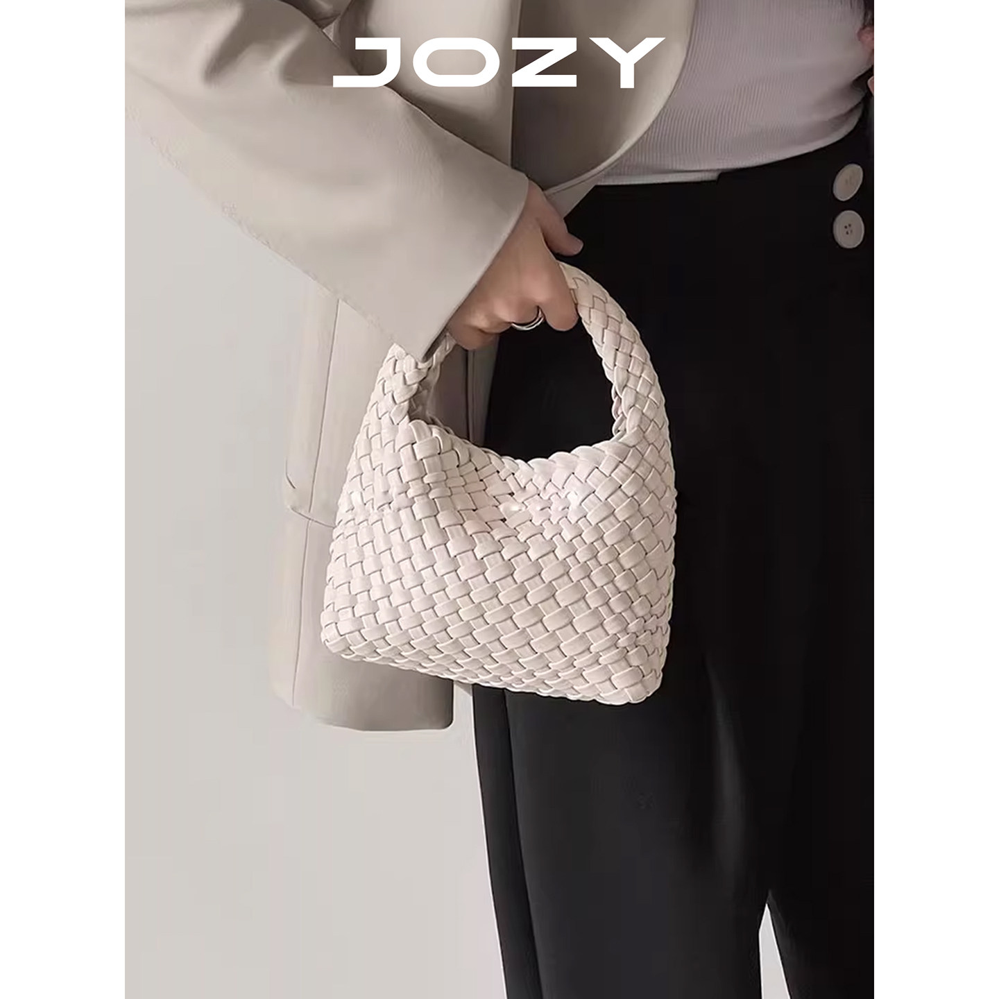 JOZY水桶手工编织包包女2025新款百搭小冬手提包高级感单肩斜挎包,箱包皮具/热销女包/男包,腋下包,淘宝优惠券,粉丝福利购,淘宝优惠卷