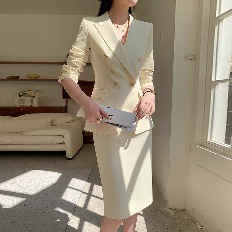 西装套裙女春秋长袖职业气质名媛高级感韩系休闲西服白领正装女