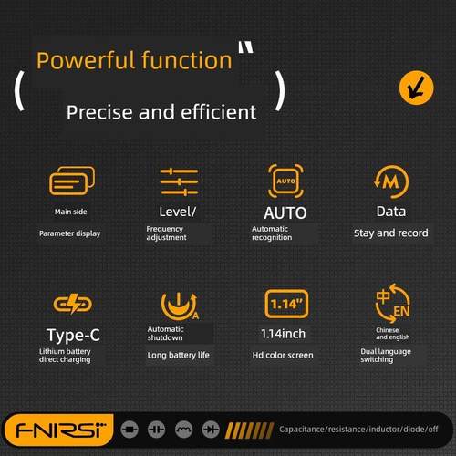 FNIRSI数字电桥镊子LCR-ST1电阻电感电容元器件贴片测试仪万用表