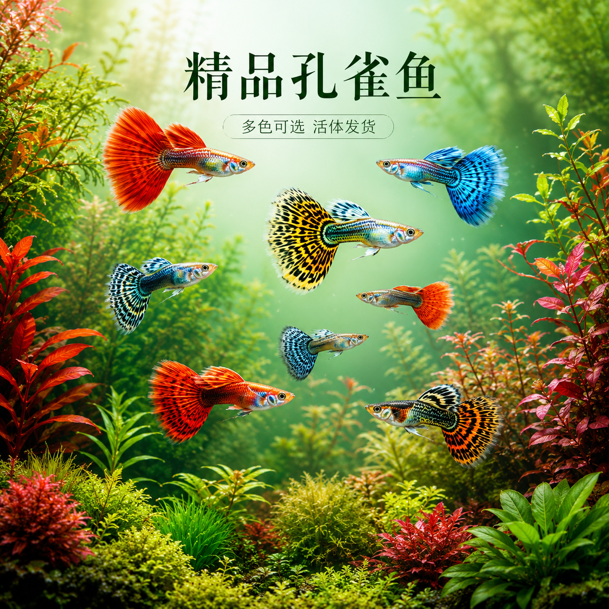 孔雀鱼活鱼观赏鱼纯种小型热带鱼活体淡水好养耐活鱼苗观赏鱼小鱼