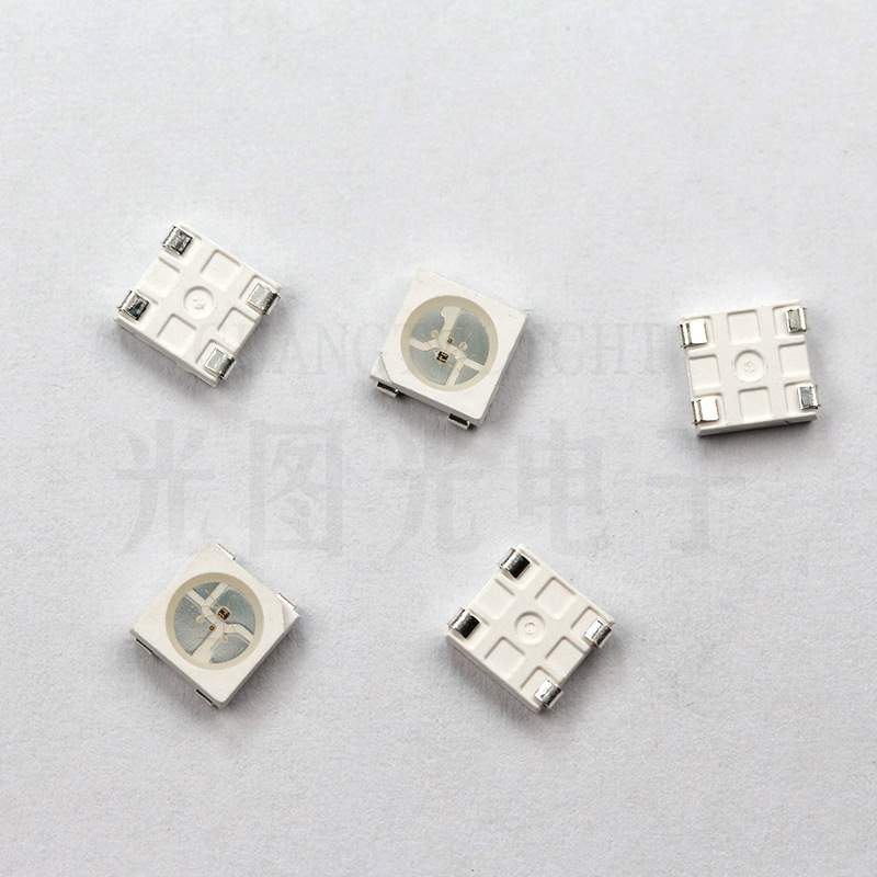5050幻彩灯珠 七彩5050rgb贴片led灯珠三安芯片0.2w高亮灯珠 现货