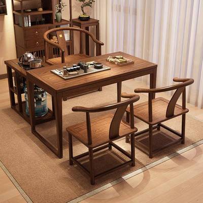 胡桃木新款阳台茶桌小型实木茶几家用小茶台茶具茶台一整套