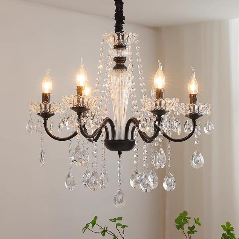 水晶吊灯客厅卧室餐厅厨房浴室欧式吊灯黑色创意枝形灯具