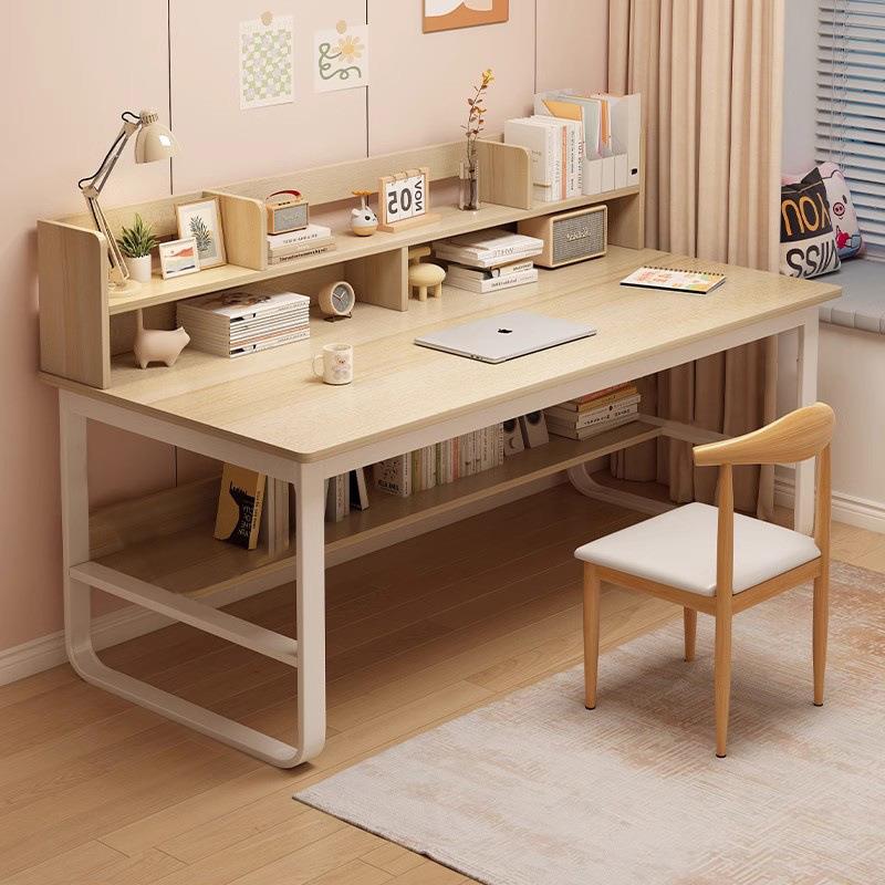 电脑桌书桌书架一体桌卧室家用写字桌简易学生学习桌简约办公桌子