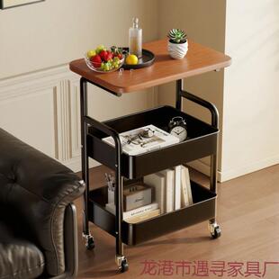 书桌旁小推车不锈钢置物架落地多层收纳架多功能储物架子