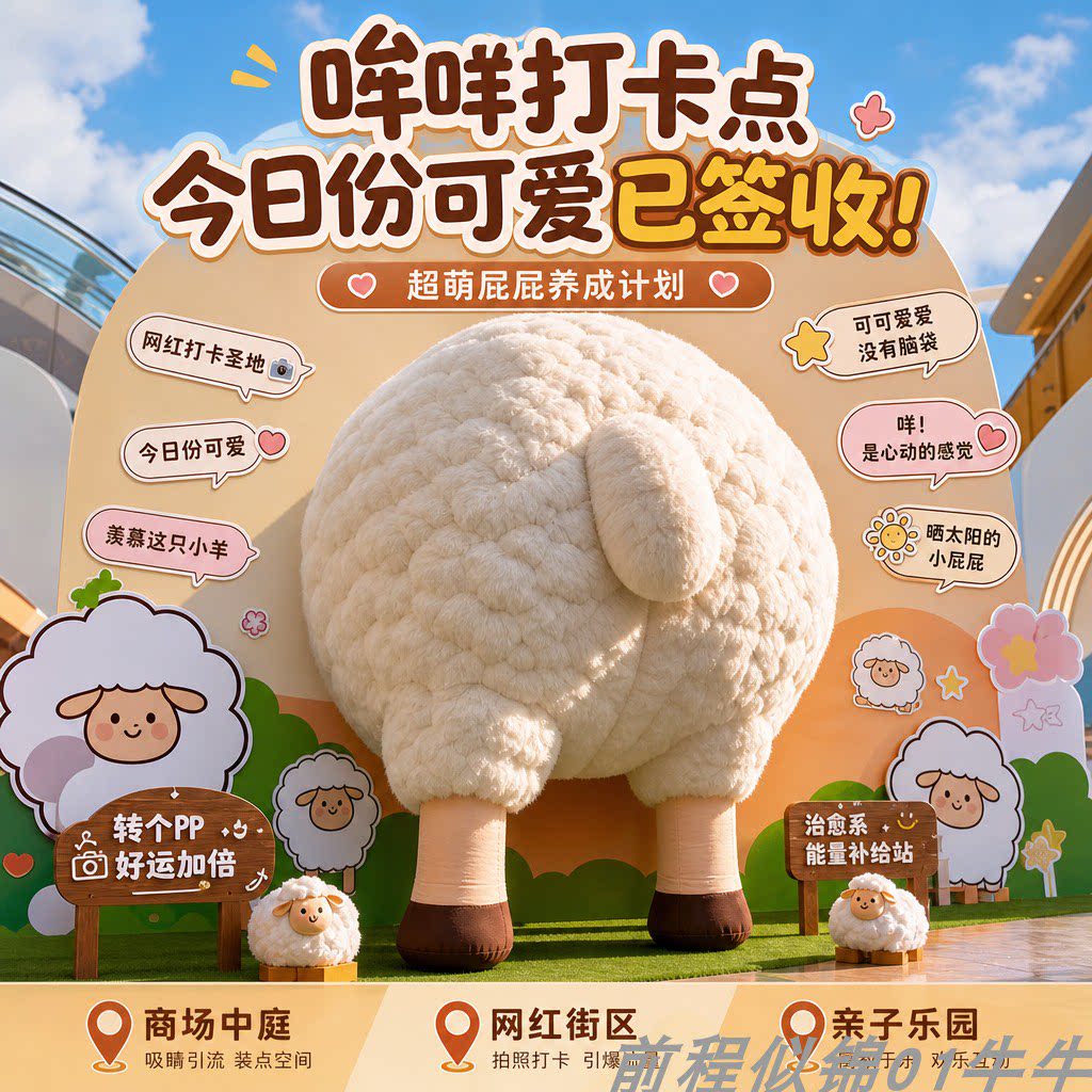 网红小羊屁股美陈打卡引流装置图片