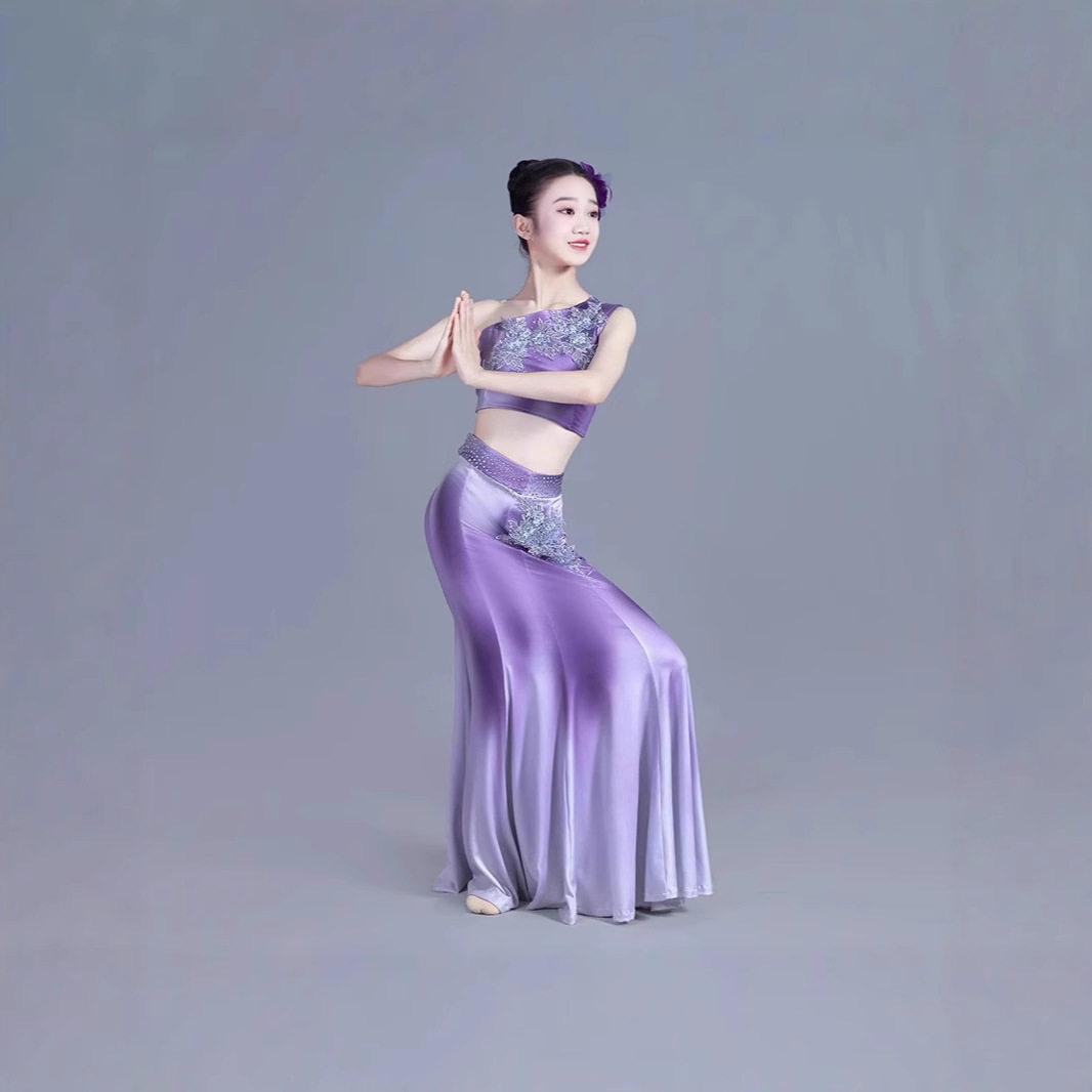 儿童傣族舞蹈演出服女童民族