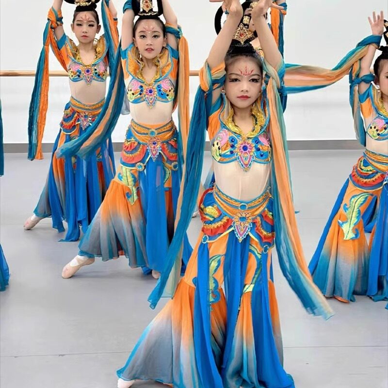 大漠飞天乐鼓舞蹈服敦煌女童汉服