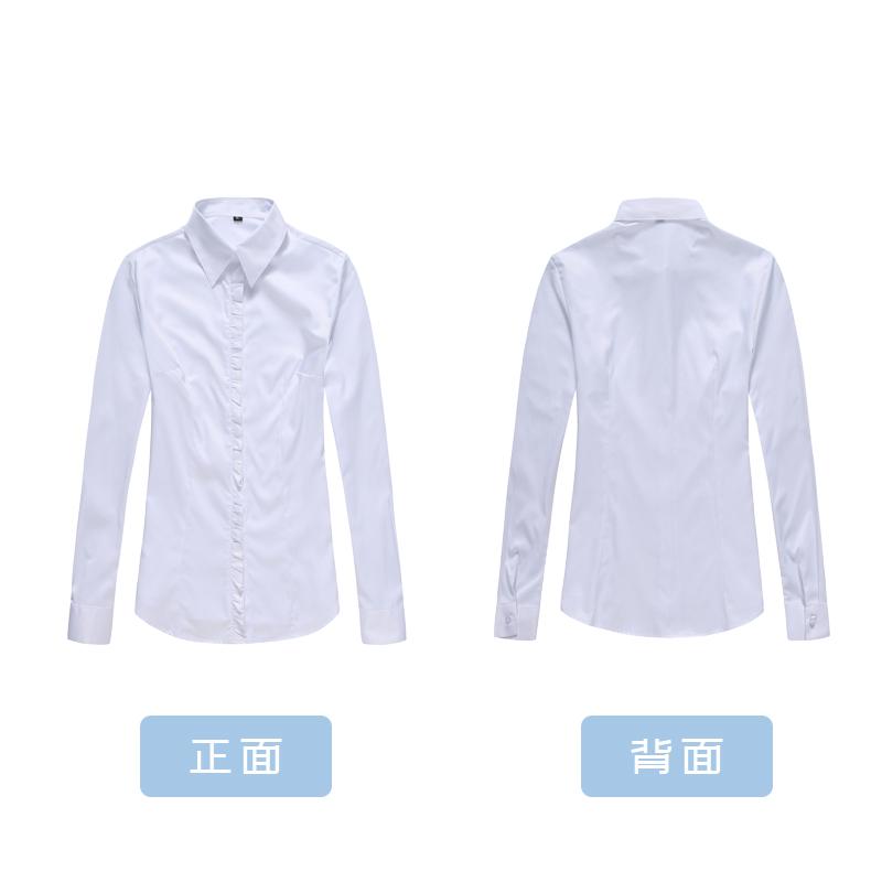 兴业工作服女白色职业衬衫女短袖夏花边职业衬衣兴业行服