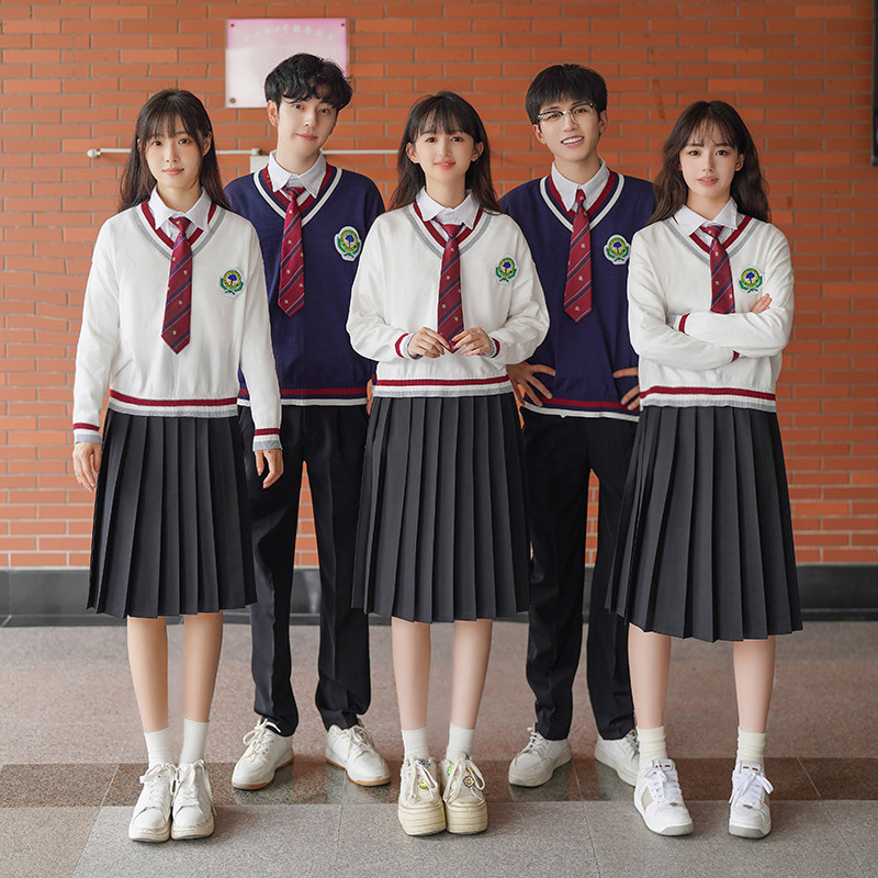 班服学院风毛衣套装初中